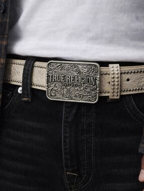 NWT TRUE RELIGION NWT Men’s Western Plaque Buckle Belt L/XL Waist Fit 38" - 40"